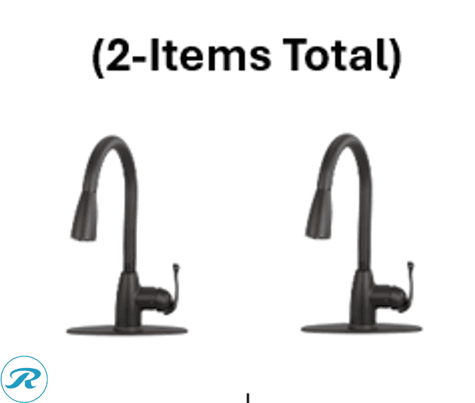 New - (2) Project Source Tucker Matte black Single Handle Deck-mount Pull-down Kitchen Faucet with Sprayer (Includes Deck Plate)