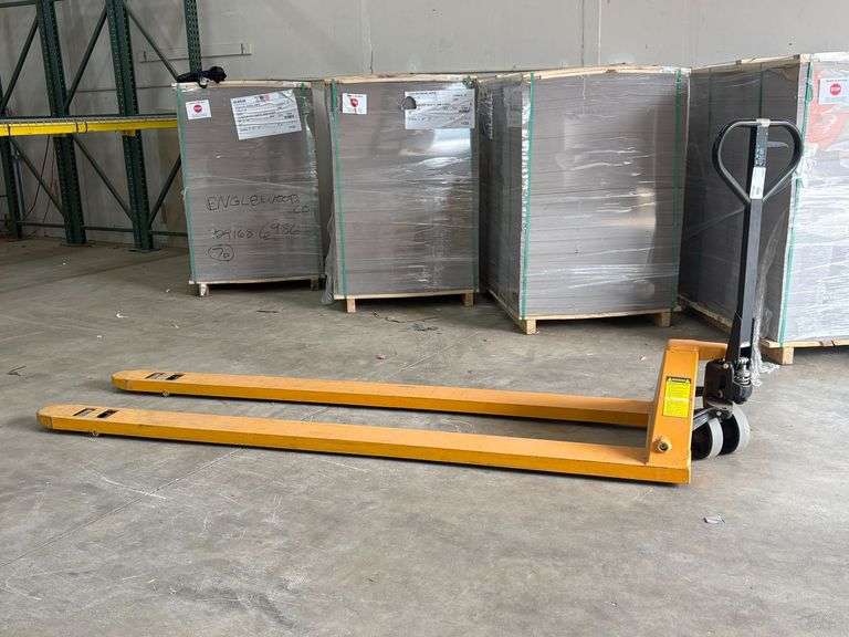 Uline H-4123 Extra Long Pallet Truck, 5500 lb Capacity, 96 Inch Forks
