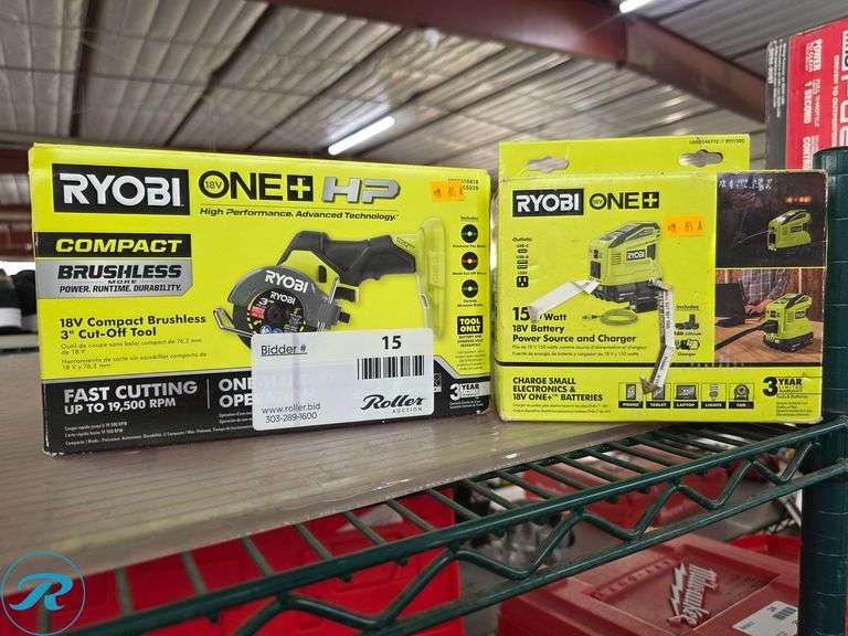Ryobi PSBCS02B Compact Brushless 3" Cut-Off Tool and Ryobi RYI150C Power Source & Charger,18V