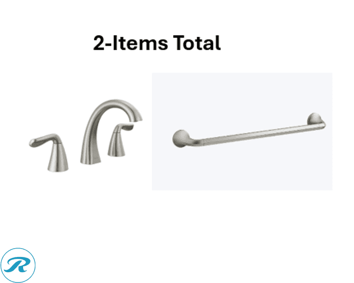 (2 Items total) NEW (1) Delta Arvo Spotshield Brushed Nickel Widespread 2-handle WaterSense Mid-arc Residential Handle Bathroom Sink Faucet with Drain (1) KOHLER Desette 18-in Vibrant Brushed Nickel Wall-mount Single Towel Bar