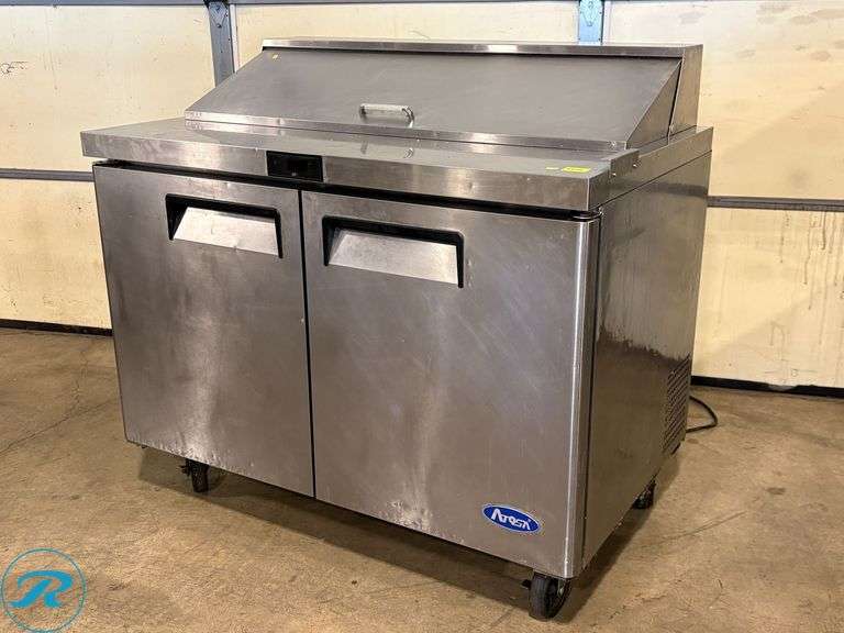 Atosa MSF8302GR 2-Door Refrigerated Sandwich Prep Table with Casters