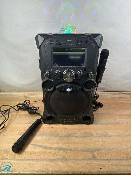 The Singing Machine Carnaval Portable Hi-Def Karaoke System - Used/Scratches/Marks/(1)Damaged Microphone Holder/Heavily Used