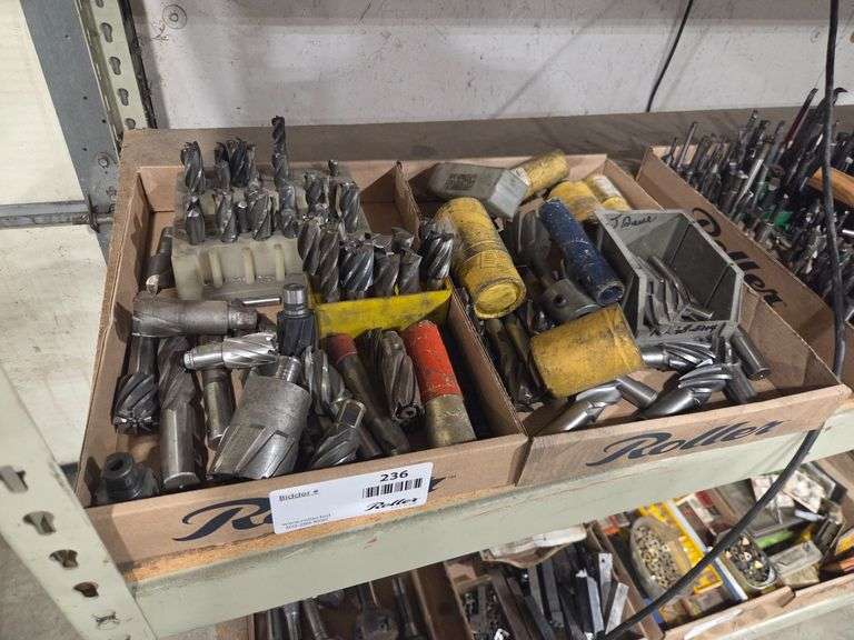Tray of Assorted HSS Shell End Mills and Roughing Cutters