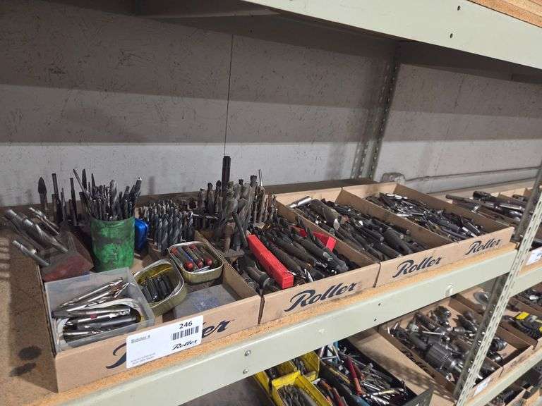 (4) Trays of Assorted High-Speed Steel and Carbide End Mills, Drill Bits, and Reamers