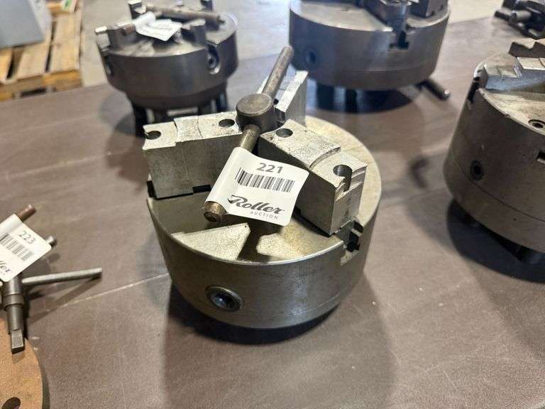 Lathe Chuck, 3-Jaw, Manual, Approximately 8 Inch Diameter