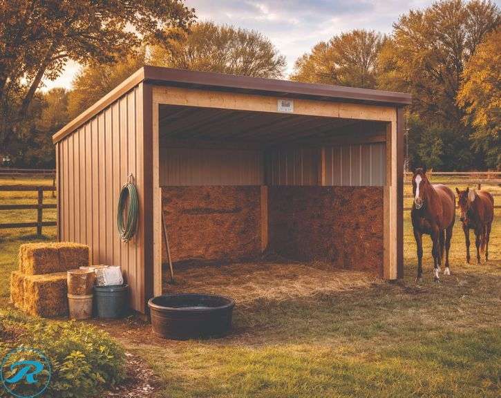 12' x 12' DIY Heavy-Duty Brown Loafing Shed Kit – 30 PSF Snow Load – Optional Colors Available