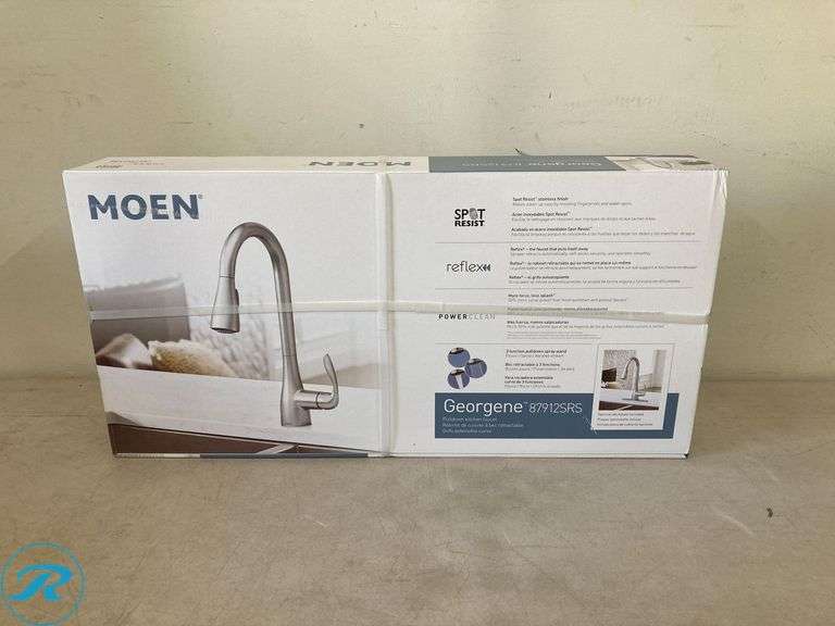 New - Moen Georgene Spot Resist Stainless Single Handle Deck-mount Pull-down Kitchen Faucet with Sprayer (Includes Deck Plate)