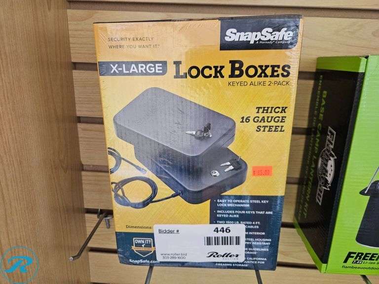 SnapSafe 75241 X-Large Lock Boxes, Keyed Alike 2-Pack, Thick 16 Gauge Steel