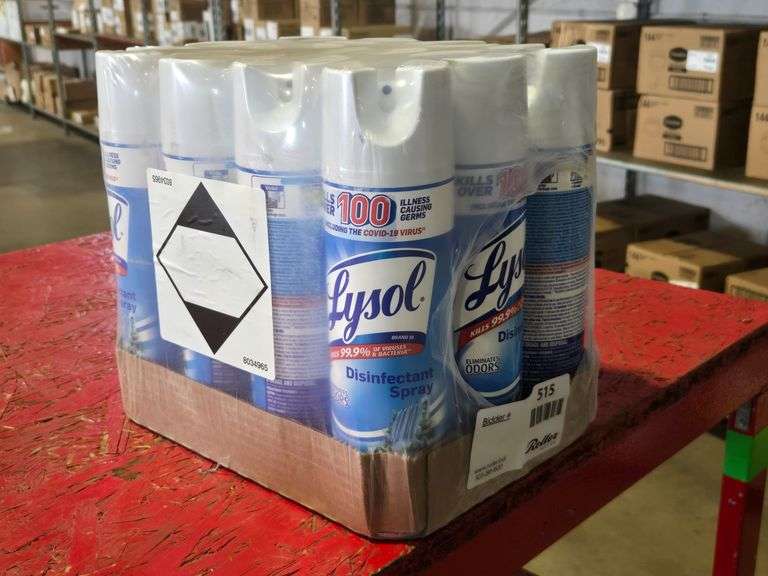 (12) Lysol 79326-35 Disinfectant Spray, Spring Waterfall Scent, Aerosol, 19oz