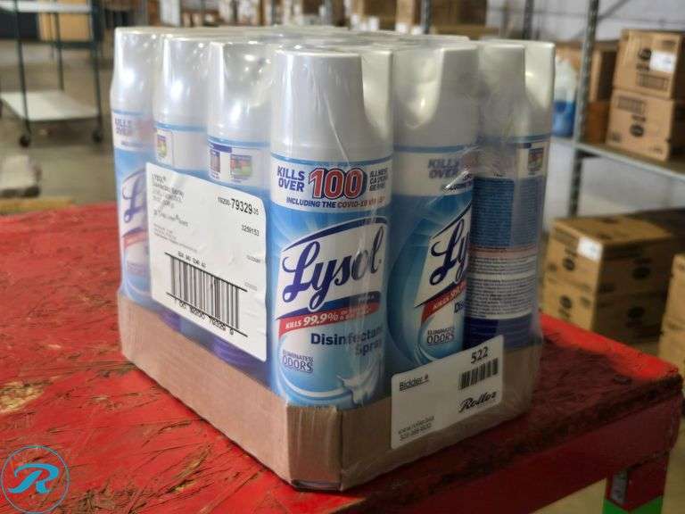 (24) Lysol Disinfectant Spray Crisp Linen Scent, 19oz