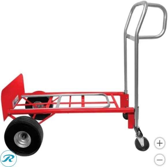 Milwauke 3-in-1 Foldable Hand Truck, Red - Like New/Wobbly wheel
