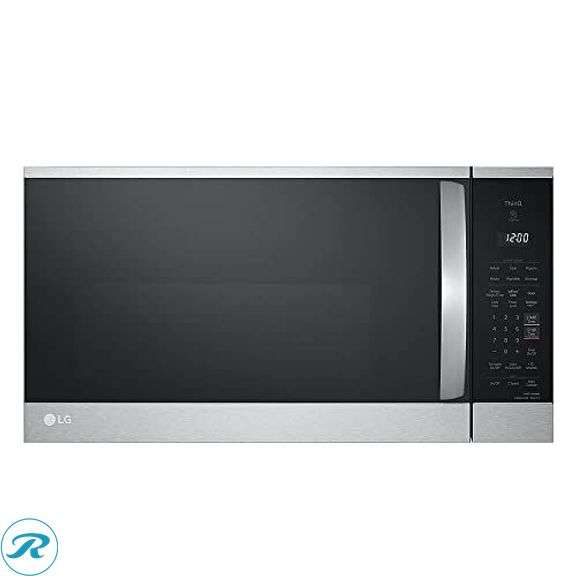 LG: 1.8 Cu Ft Smart Over-the-Range Microwave, 30-in, PrintProof Steel, 1000W - Like New