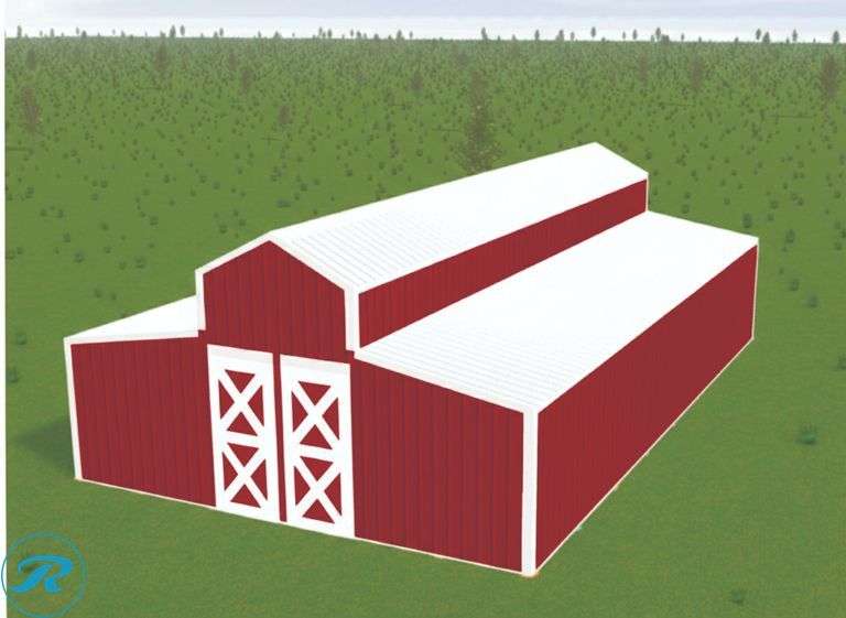 DIY - 40x60x16 Red Pole Barn Kit - Complete Package - Trusses, Framing, Metal Siding & Roofing Included