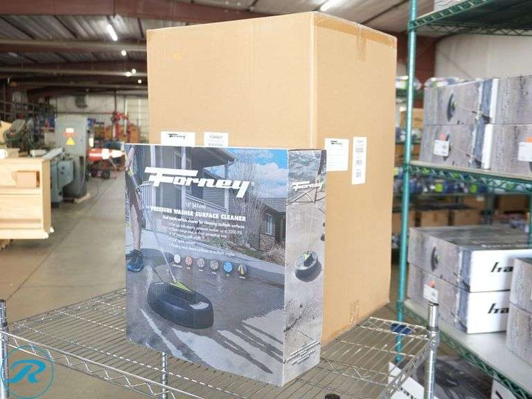 Box of Forney 75171 Dual Nozzle Pressure Washer Surface Cleaners, 16 Inch, 5-ct