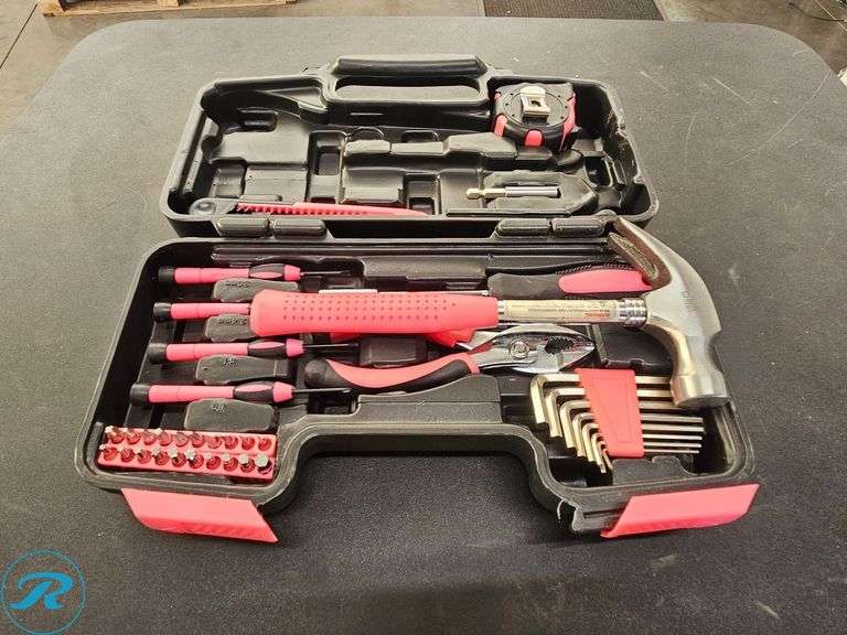 Tool Kit, Assorted Hand Tools, Screwdrivers, Hammer, Tape Measure, Case
