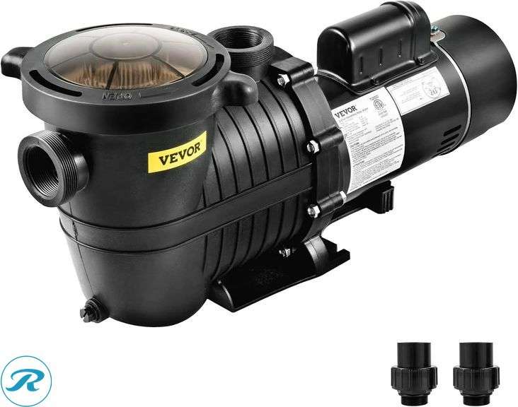 VEVOR Pool Pump, 1.5 HP 230V, 1100W Double Speed, Strainer, 5400 GPH, ETL - New