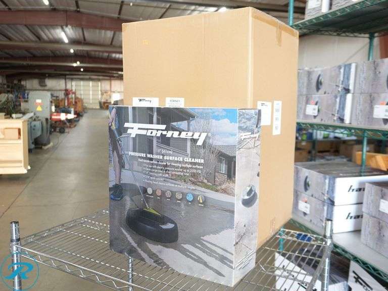 Box of Forney 75171 Dual Nozzle Pressure Washer Surface Cleaners, 16 Inch, 5-ct