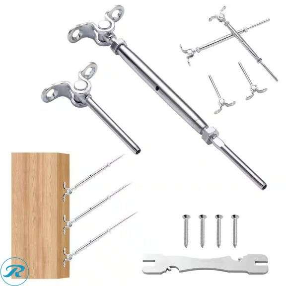 VEVOR T316 Stainless Adjustable Angle 1/8 in Cable Railing Kit for Wood Post 30-Pack - New