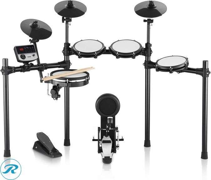 VEVOR Electronic Drum Set With Quiet Mesh Pads, 32 Kits, 480 Sounds, USB MIDI Electric Drum Set - New