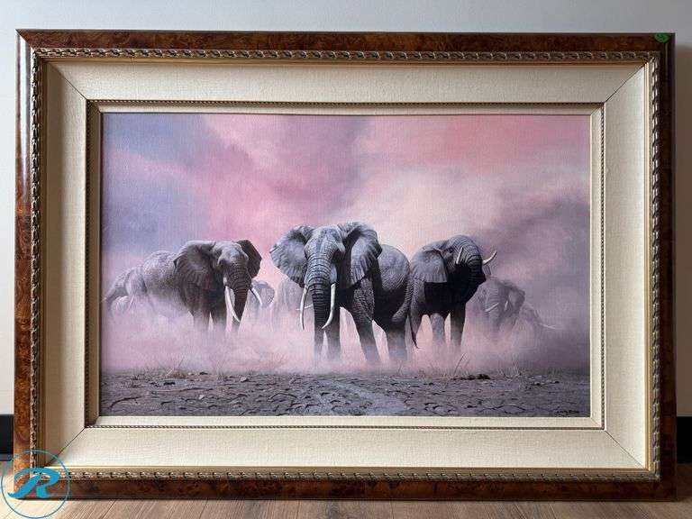 Craig Bone Signed & Numbered Limited Edition Elephant Print, 87/600, Framed, 50.5" x 36"