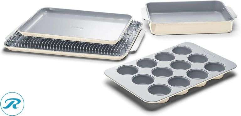Caraway 5-Piece Non-Stick Ceramic Bakeware Set BW-MINS-CRM - New