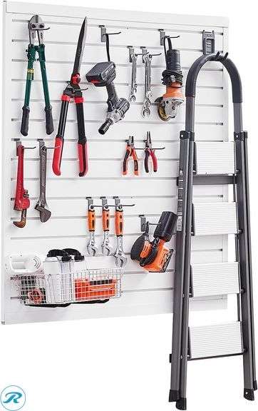 VEVOR Slat Wall Paneling 4 X 4 Ft PVC Garage Slatwall, White, Modular, Easy - New/Minor Crack
