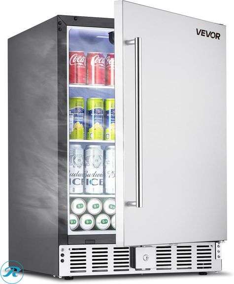 VEVOR 24-Inch Beverage Refrigerator, 150 qt Drink Fridge, Holds 180 Cans VEVOR Outdoor Refrigerator - New