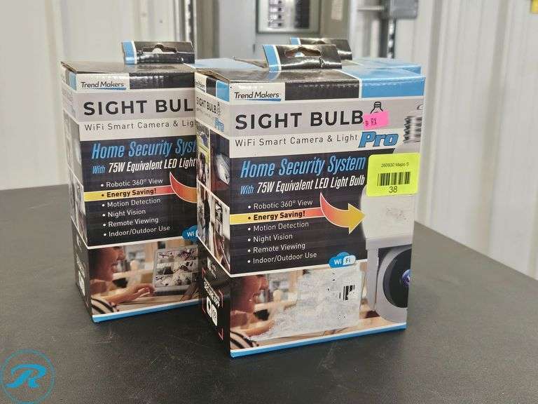 (3) Trend Makers Sight Bulb Pro WiFi Smart Camera & Light Home Security System