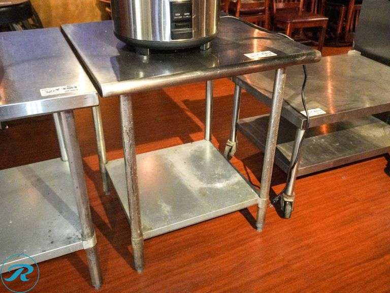 Stainless Steel Table With Lower Shelf, 30" x 30"