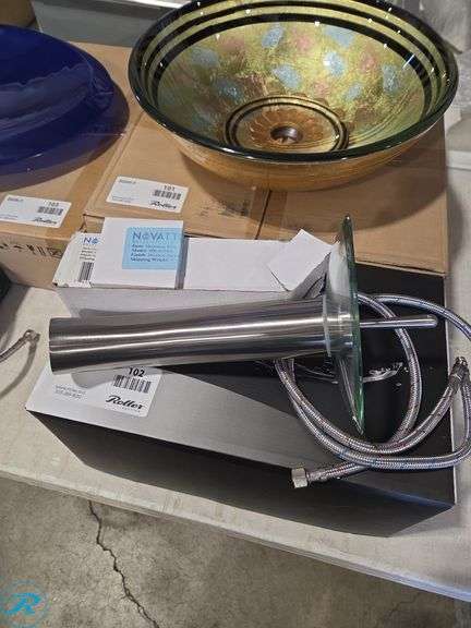 Novatto MR-001BN Vessel Sink Faucet With PUD-PN Drain And Mounting Ring