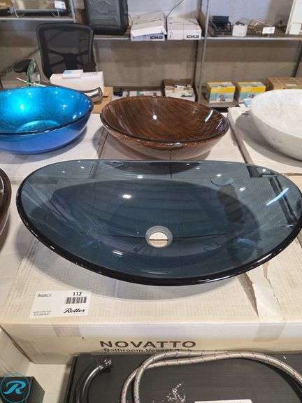 Novatto Bathroom Vessel Sink - Boat Shaped - Grey