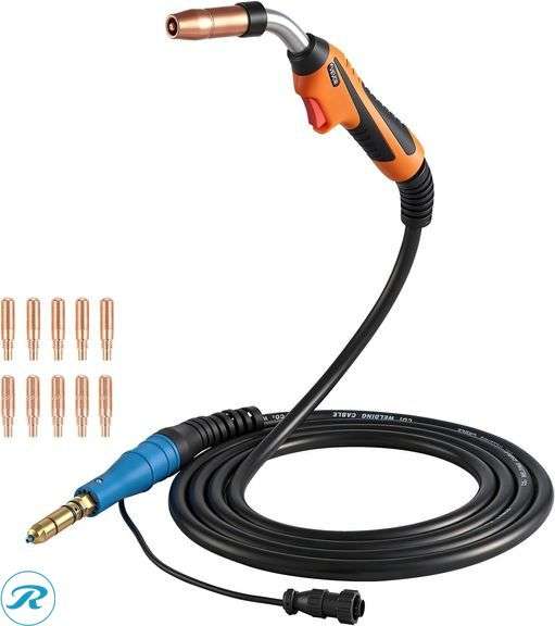 VEVOR 250A MIG Welding Gun with 15 Ft Cable for Miller MDX-250, 11 Tips XLMDX-250 - New/Missing Extra MiG Tips/Blue Handle