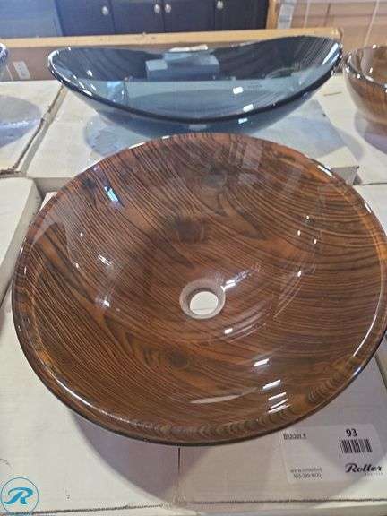 TID-270 Glass Vessel Sink, Grain Finish, 465x465x180mm