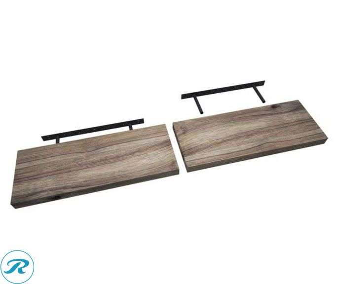 Vision Home Acacia Floating Wood Shelf, 2-pack - New