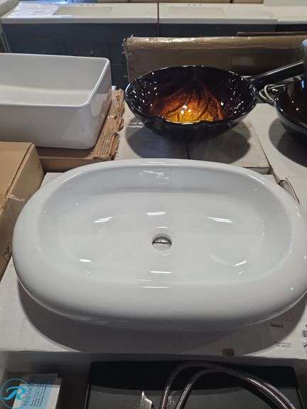 White Oval Vessel Sink