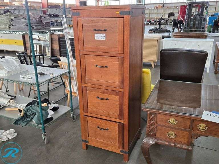 Wood 4-Drawer Vertical File Cabinet With Metal Hardware, 21-1/2" x 19-1/2" x 61"