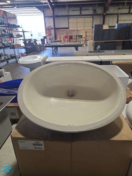 Cart of (12) Cases Model 201 - 2-Pack - Biscuit Undermount Bathroom Sinks