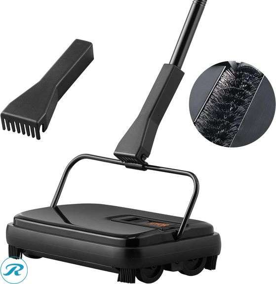 VEVOR Manual Carpet Sweeper, Non-Electric Floor Sweeper for Rugs & Wood Carpet Sweeper, 7.87 in Sweeping Paths - New
