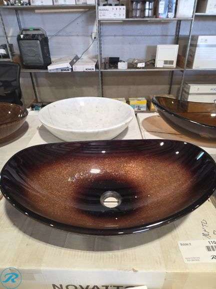Novatto Vessel Sink, Glass, Brown Gradient Finish