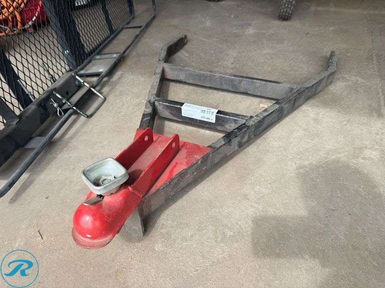 Steel Trailer Tongue With Red Coupler And Lock