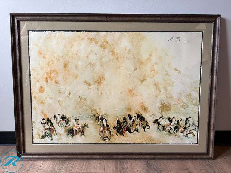 Earl Biss “Turning in War Dust” Signed Limited Edition Print, 10/175, 1984, Framed, 45" x 32.5"