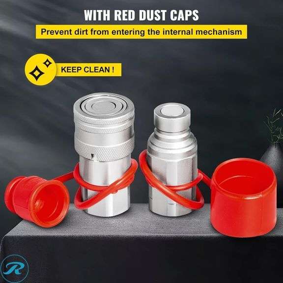 VEVOR Hydraulic Coupler 1/2" NPT, 27.6 MPa Quick Connect, 4 Pairs 45.5 L/min - New