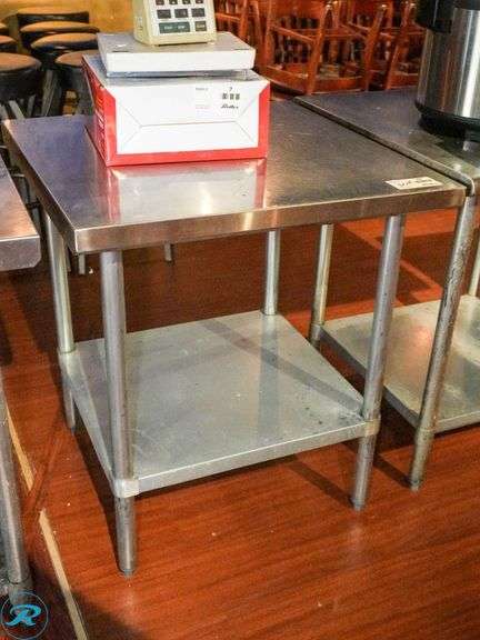 Stainless Steel Table With Lower Shelf, 30" x 30"