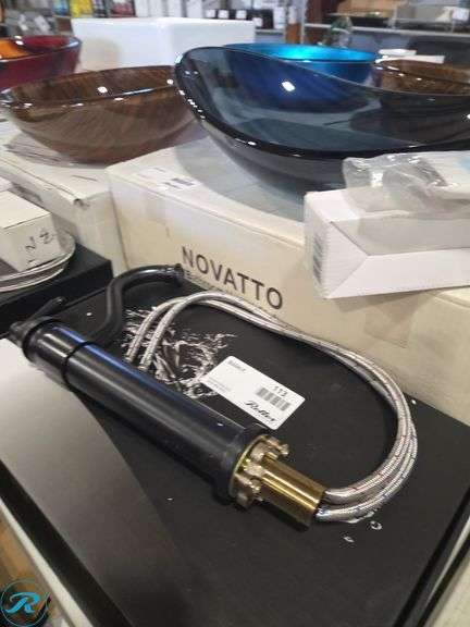 Novatto MR-001ORB Vessel Faucet w/ Mounting Ring and PUD-ORB Umbrella Drain, Oil Rubbed Bronze Finish