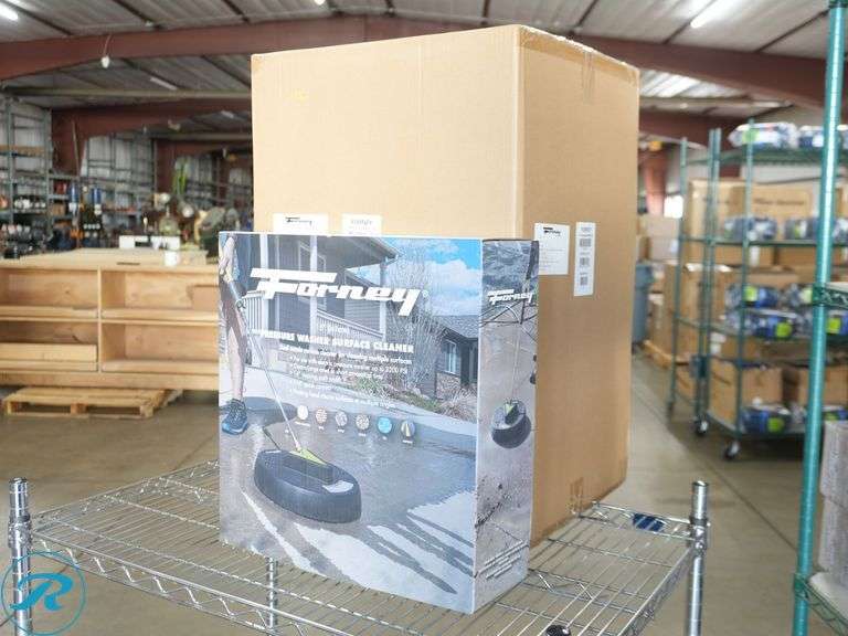 Box of Forney 75171 Dual Nozzle Pressure Washer Surface Cleaners, 16 Inch, 5-ct