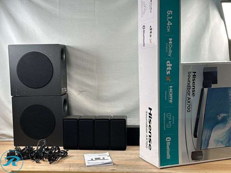 (3) Hisense AX700 5.1.4 Ch Soundbar with Wireless Subwoofer - Salvage/Doesn't connect to Bluetooth or each other