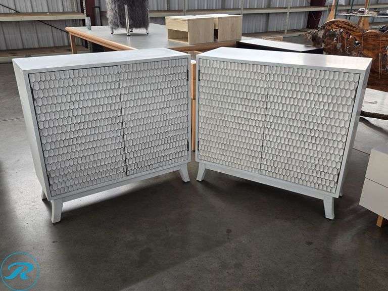 (2) Coaster 953401 White Wood Cabinets, 36" x 14"