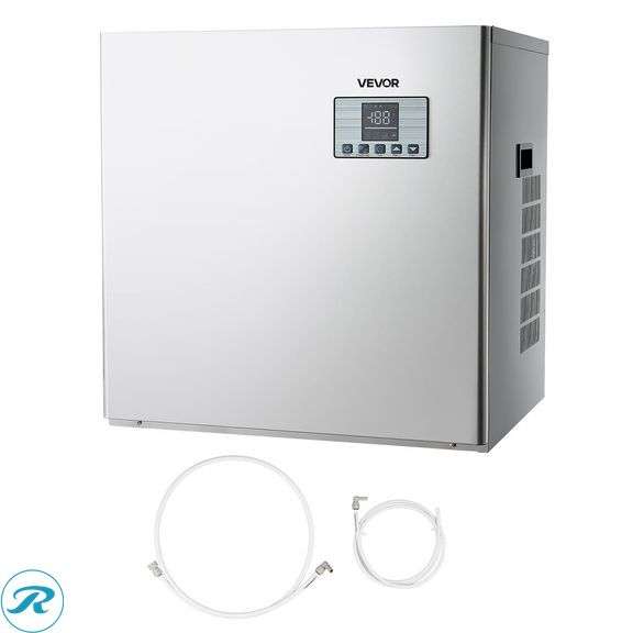 VEVOR Ice Maker Head - 400 lb/Day, Stainless Steel, Adjustable Thickness Commercial Ice Maker Machine - New