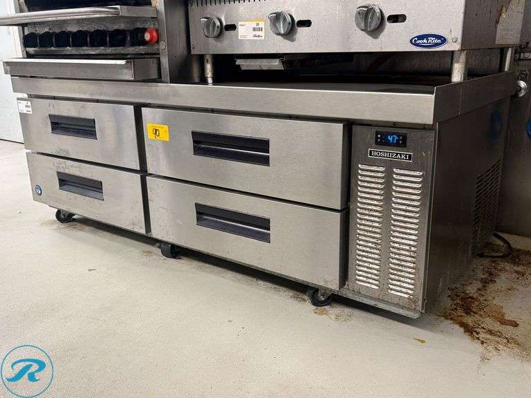 Hoshizaki CRES72 4-Drawer Refrigerated Chef Base with Casters