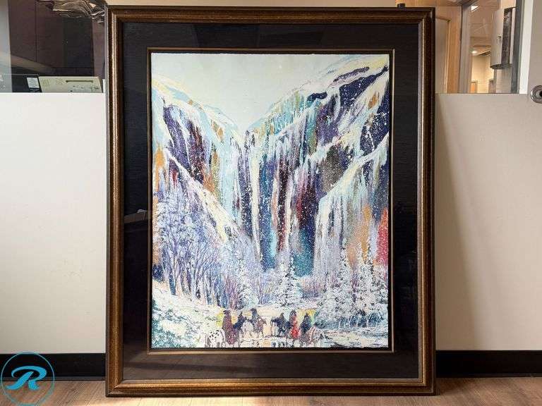 Earl Biss “Wind River Snow” Signed Limited Edition Serigraph, 68/100, Framed, 46" x 54"